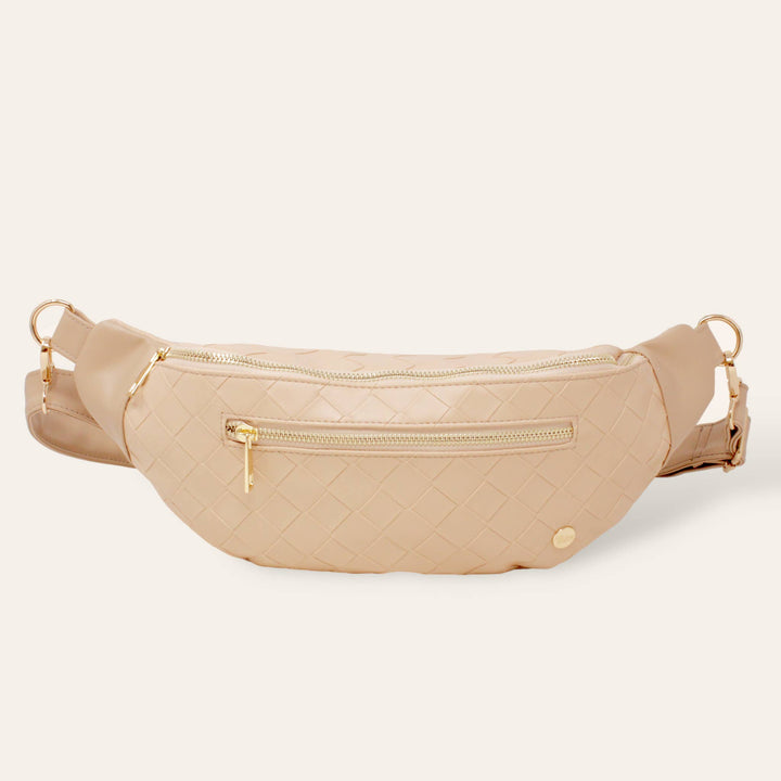 Trendy Luxe Belt Bag - Woven Oat