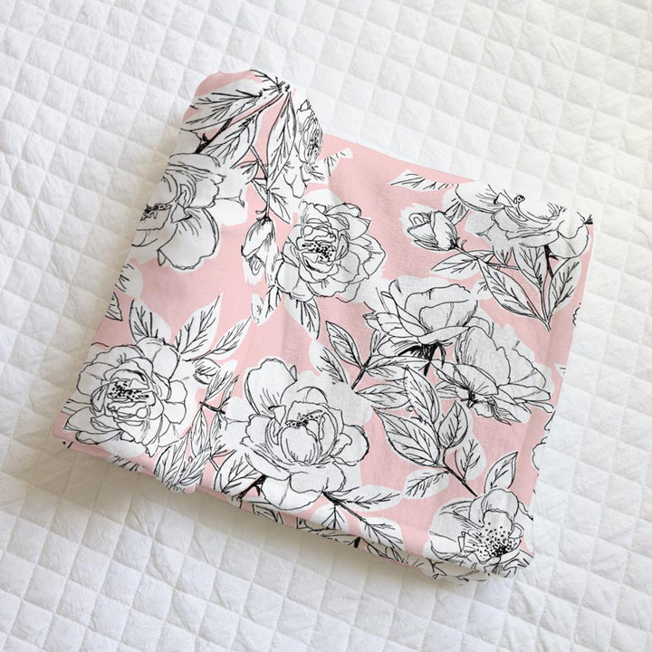 Allie Floral Personalized Minky Blanket-Blanket-Laree + Co.