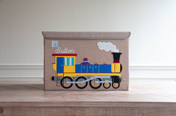 The Choo-Choo (Train Box): Appliquéd, Collapsible Toy Box and Storage Box