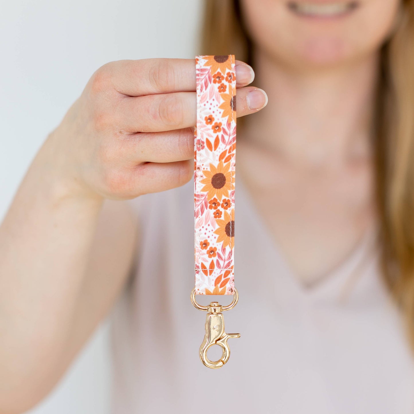 Sunflower Field Wristlet Keychain