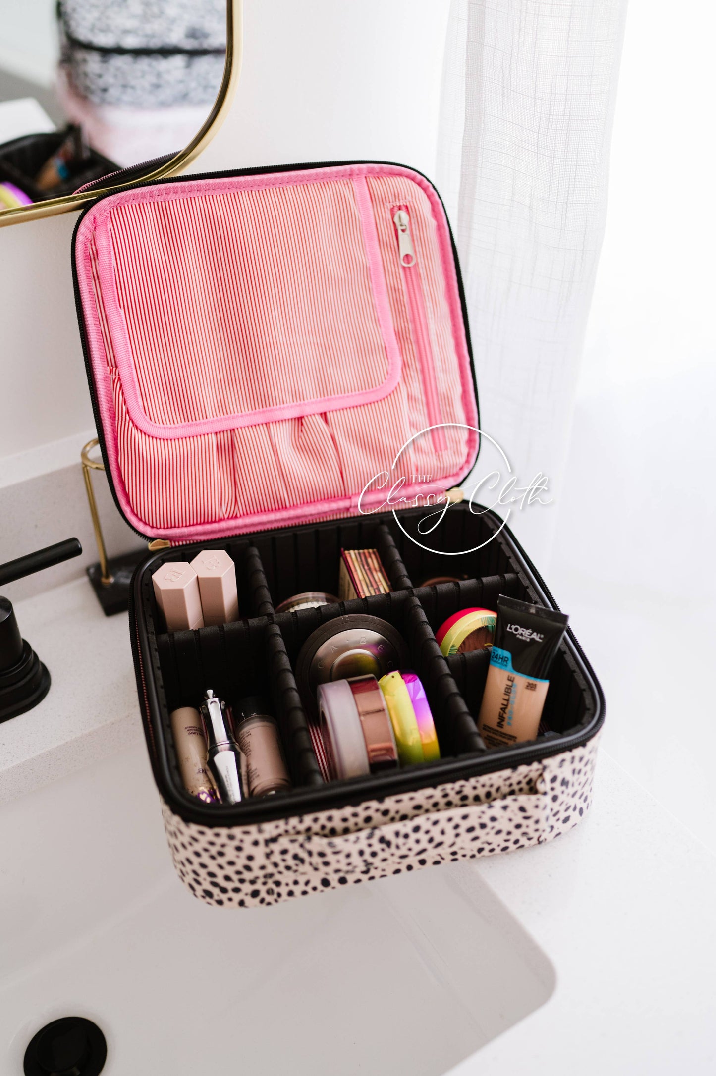 Mega Makeup Case - Beige Dalmatian