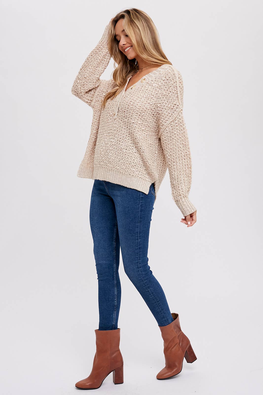 THERMAL HENELY SWEATER TOP