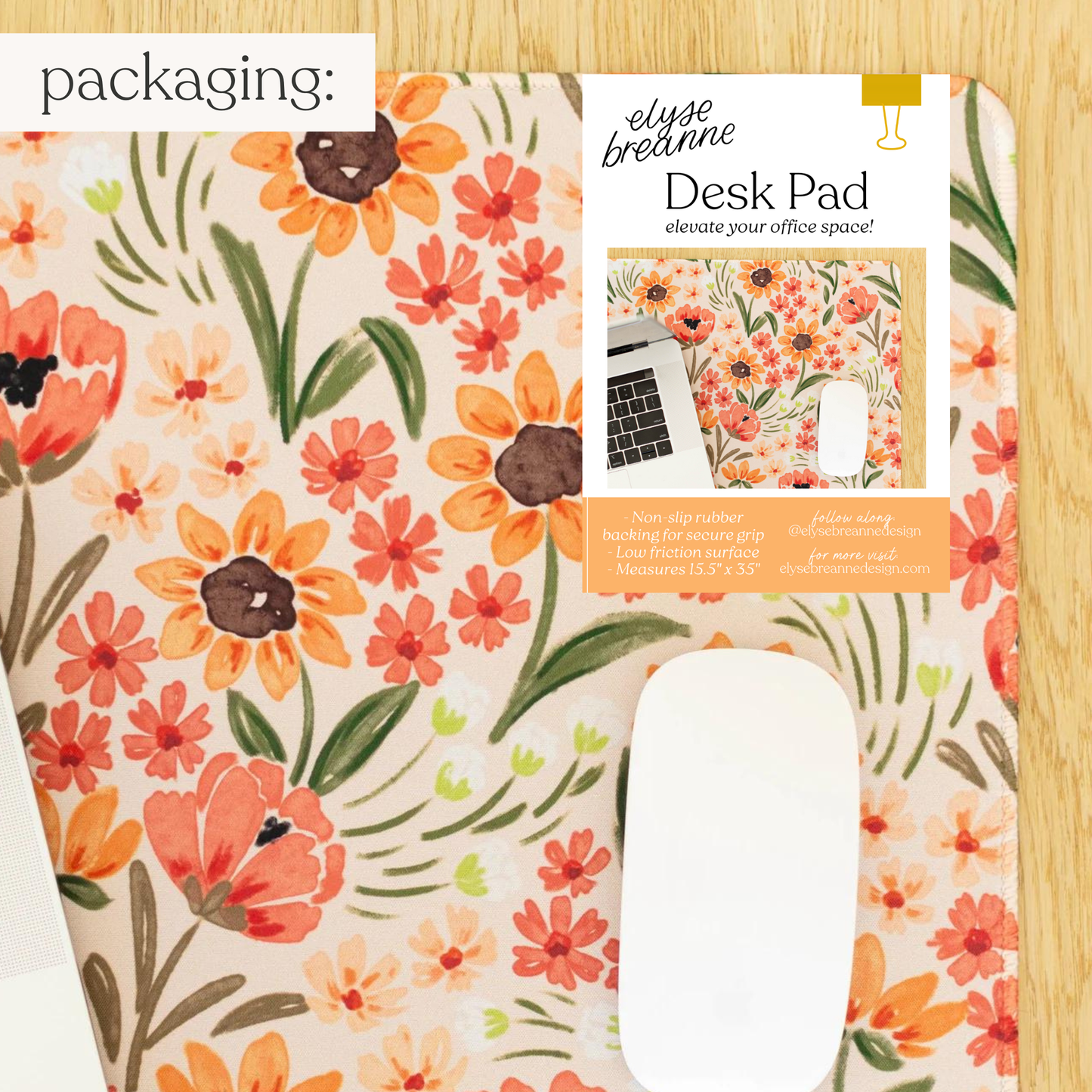 Sunny Poppies Desk Pad