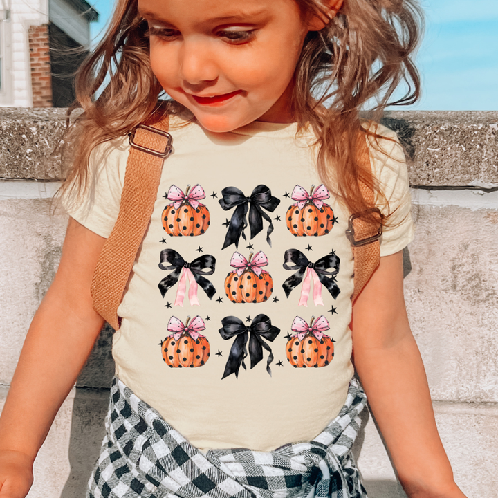 Pumpkin and Coquette Bow Shirt