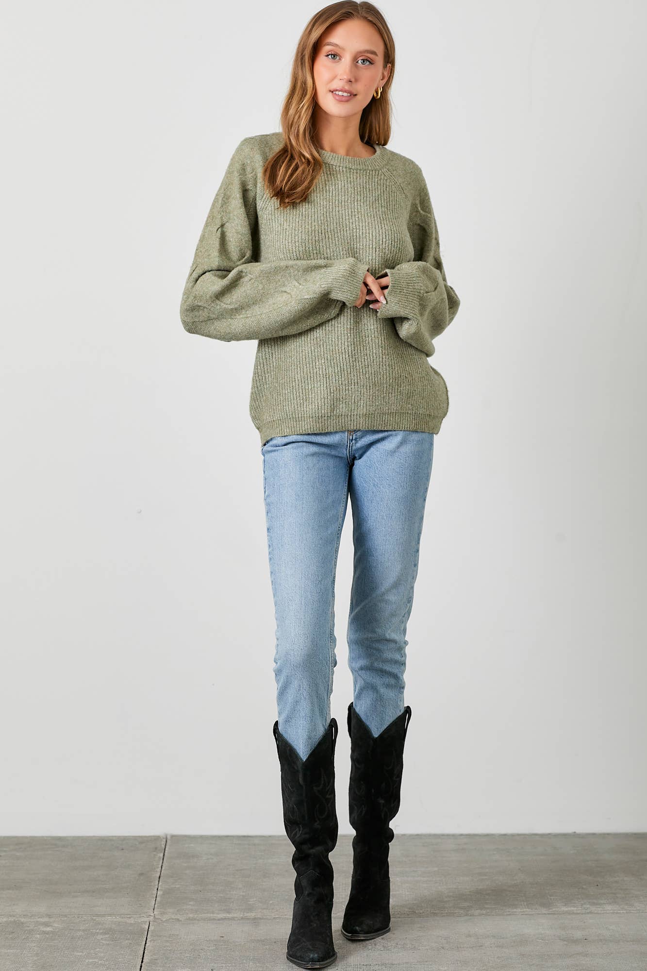 SPECKLED KNIT PULLOVER SWEATER