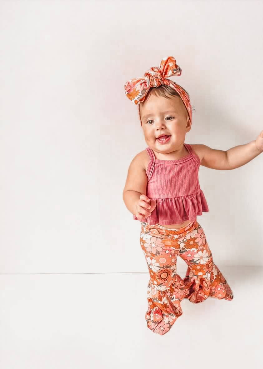 Boho Floral Baby Bell Bottoms & Bummies