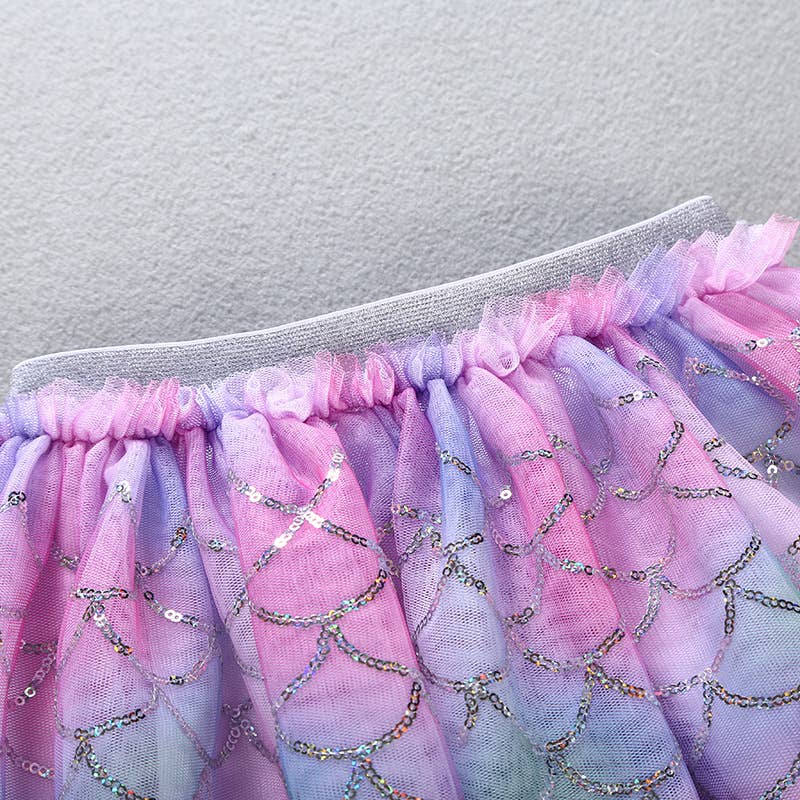 Sequin Embroidered Mesh Tutu Skirt