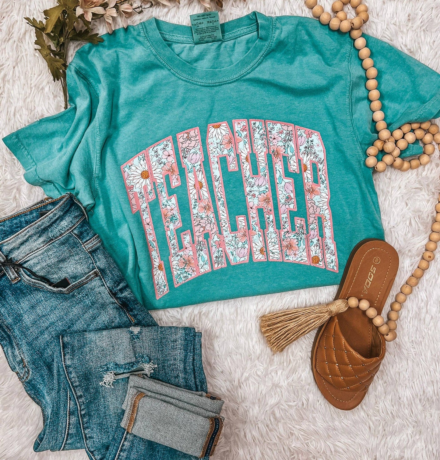 FLORAL TEACHER TEE