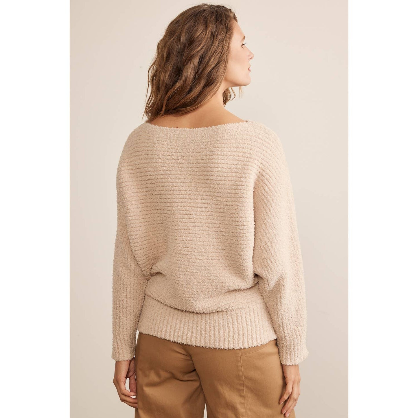 RELAXED FIT BOAT NECK SWEATER TOP