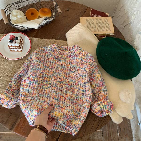 Children's Knitted Pullover Multicolor Chunky Sweater