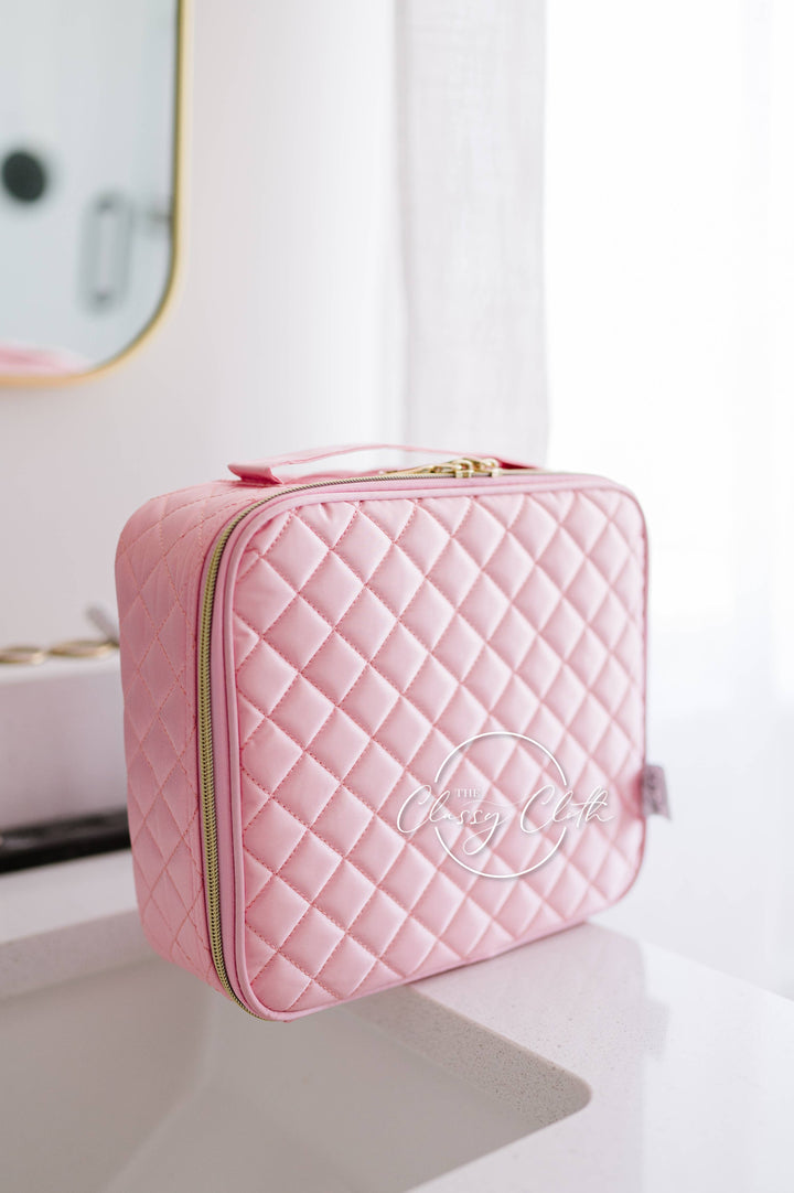 Mega Makeup Case - Pink Quilted