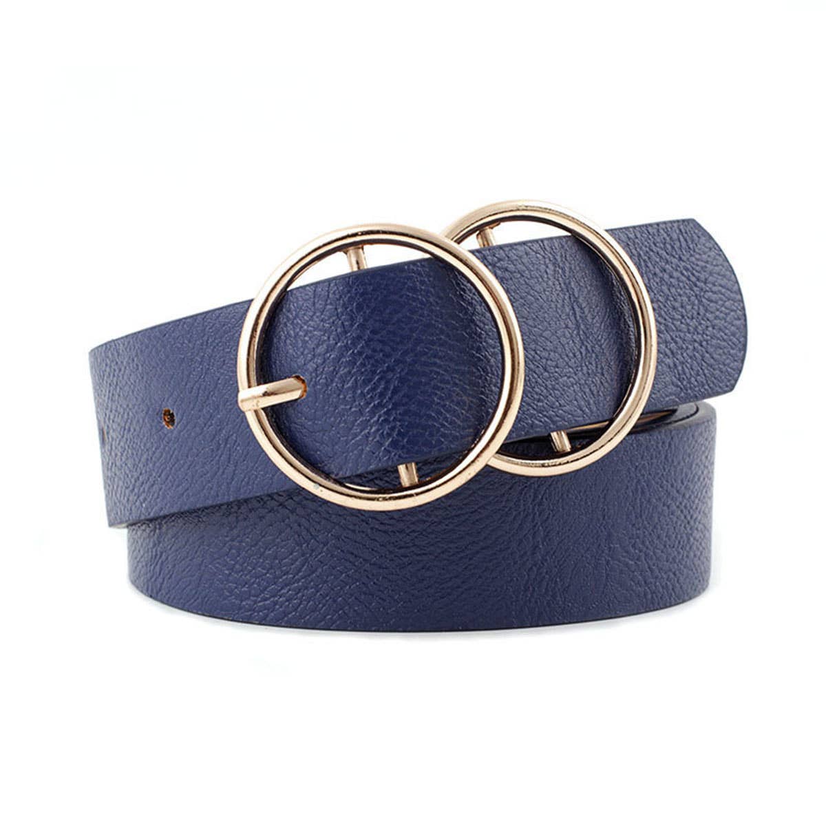 Simple Double O Buckle Fashion Belt