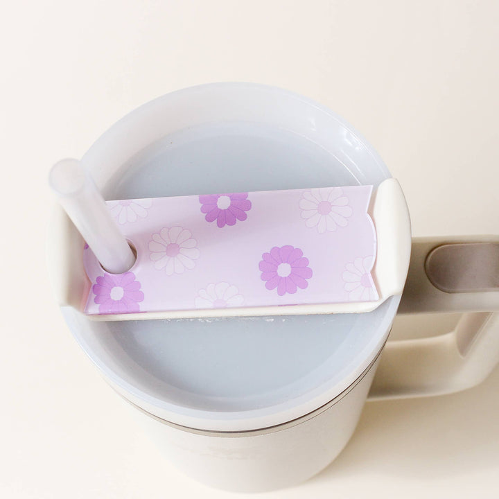 Tumbler Lid Tag-Darling Daisy Purple