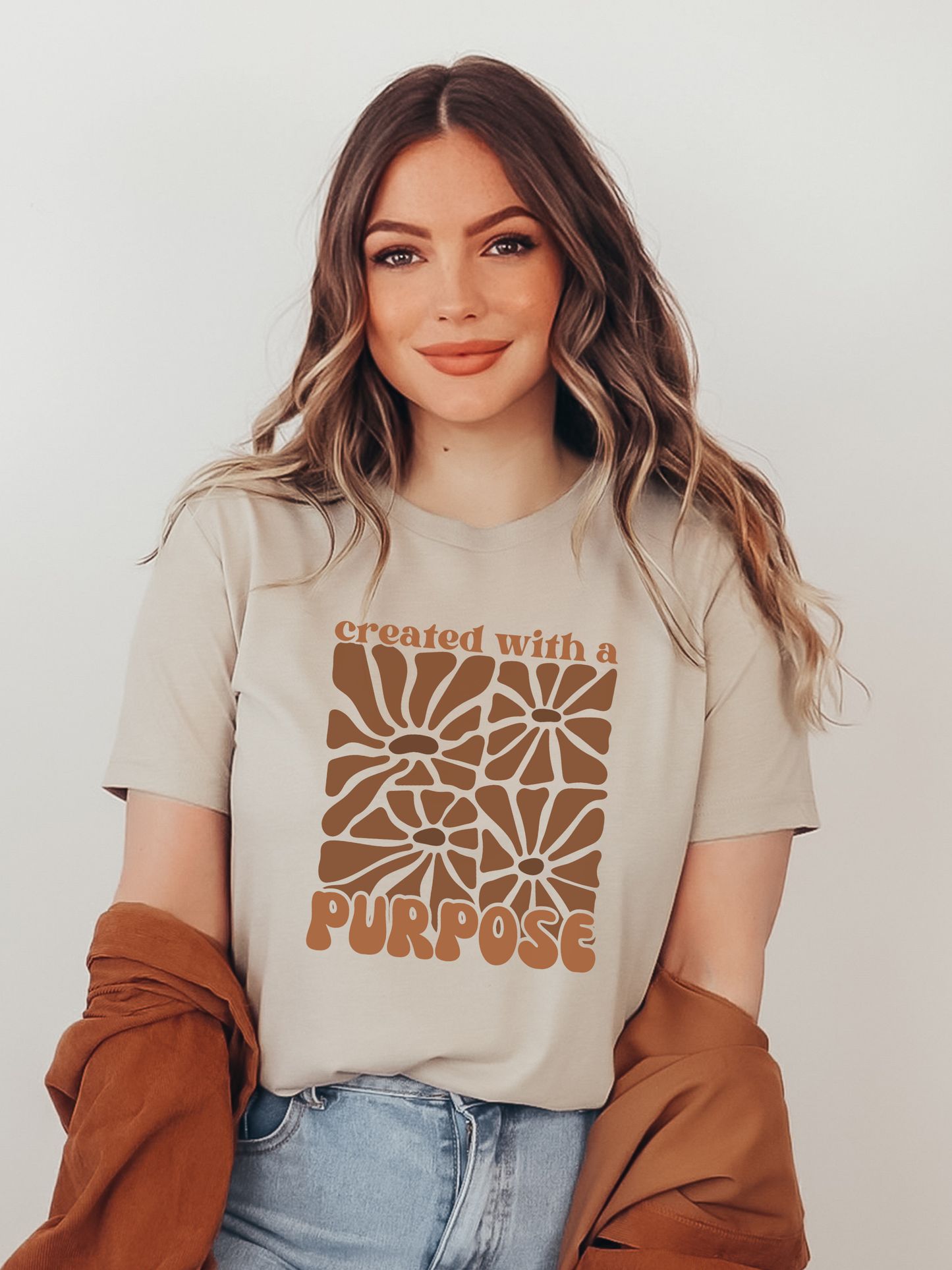 Faith Based T Shirts, Created with a Purpose, Retro Floral