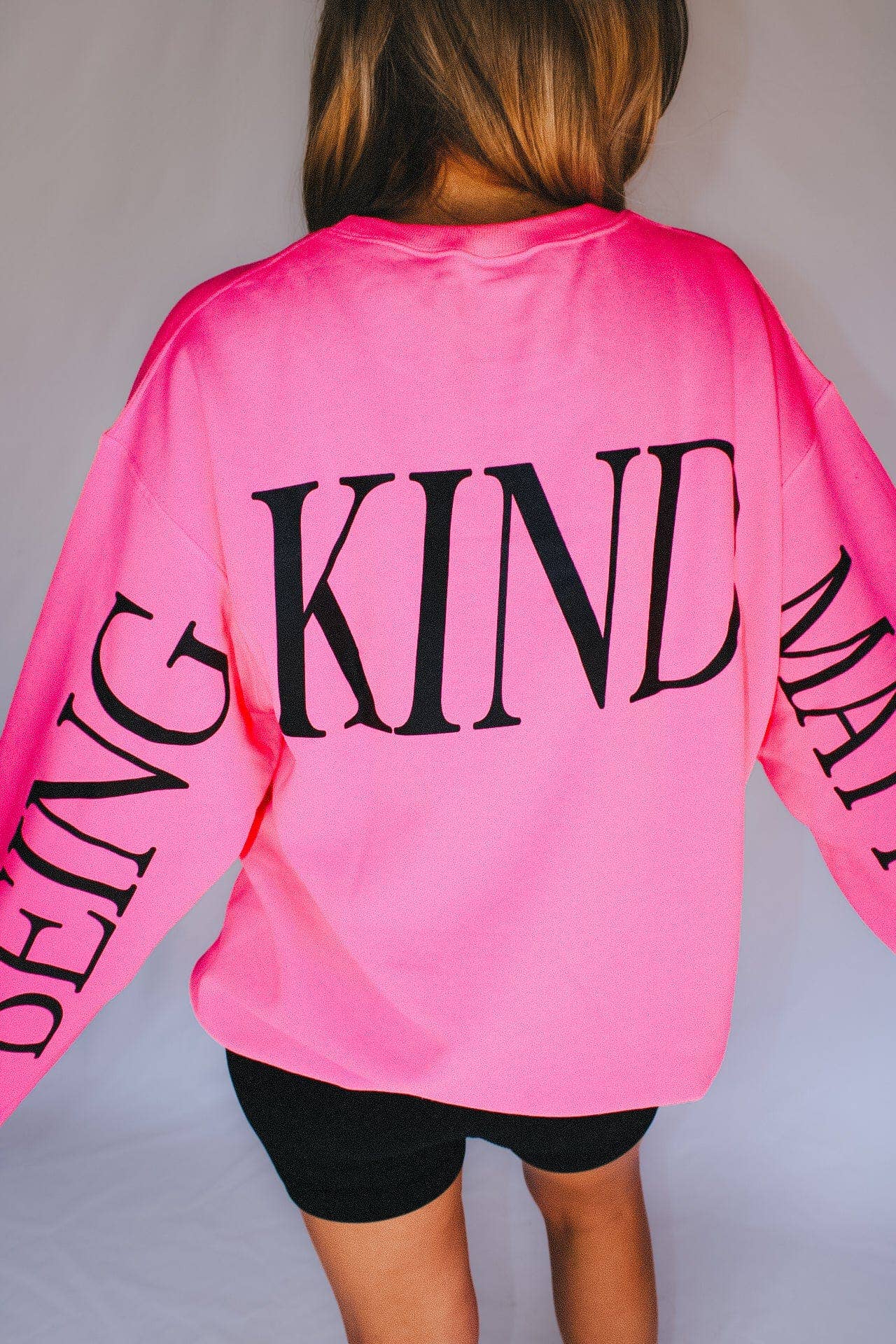 Being Kind Matters Neon Pink Sweatshirt