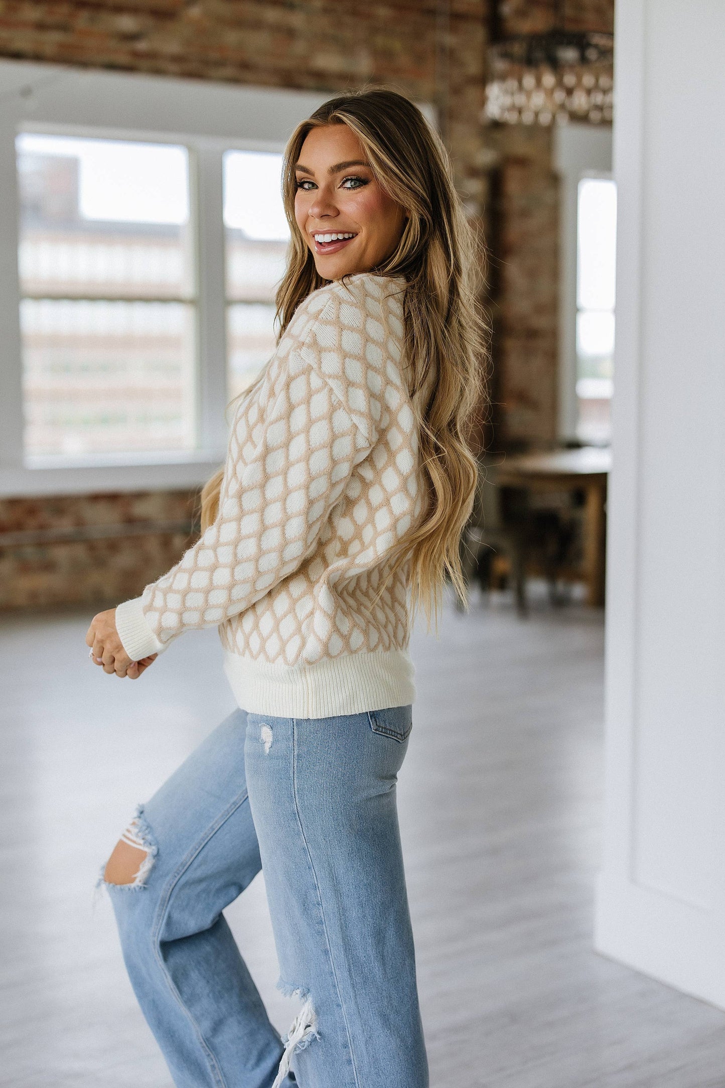 Cami Textured Drop Sleeve Sweater