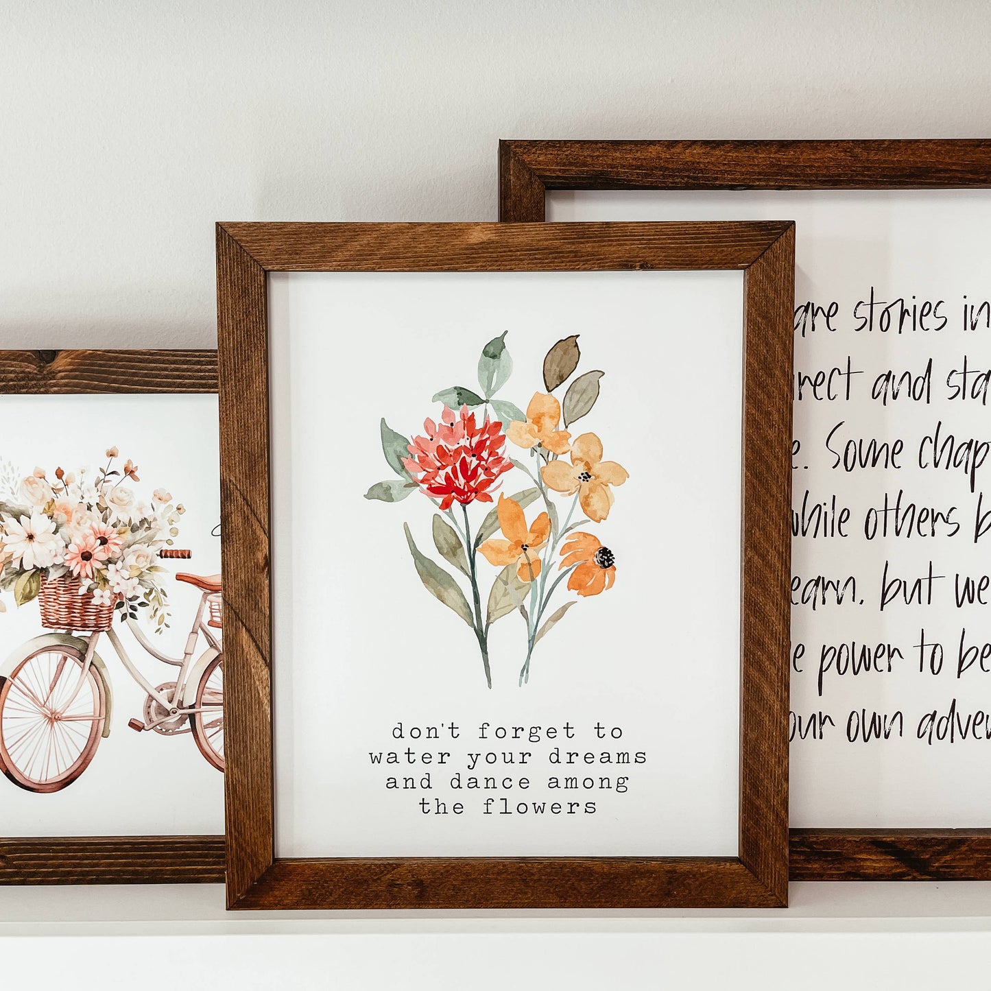 Dance Among The Flowers Framed Wooden Sign