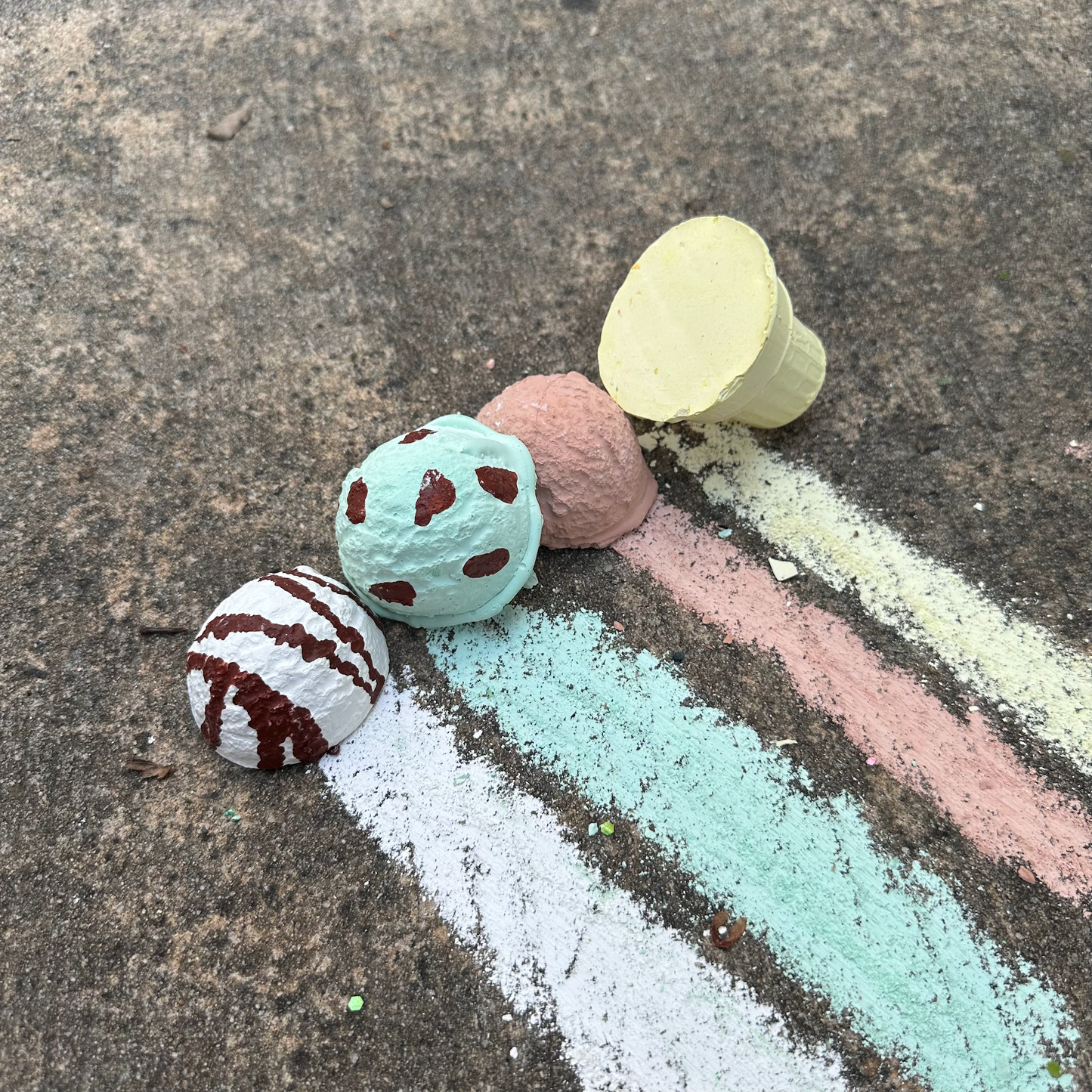 Maxie's Minty Ice Cream Cone Handmade Sidewalk Chalk