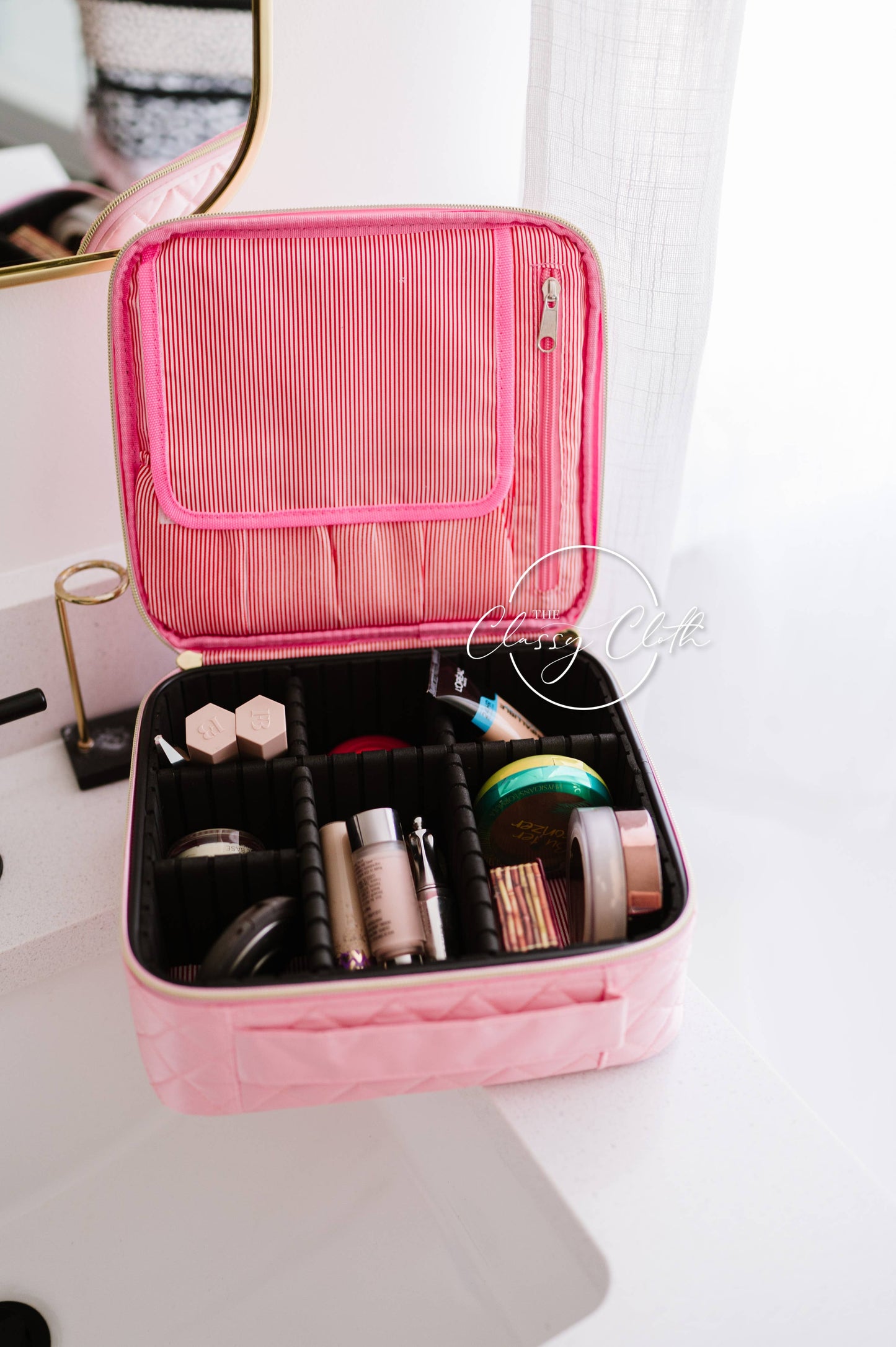 Mega Makeup Case - Pink Quilted