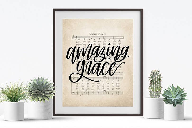 Amazing Grace Hymn Print