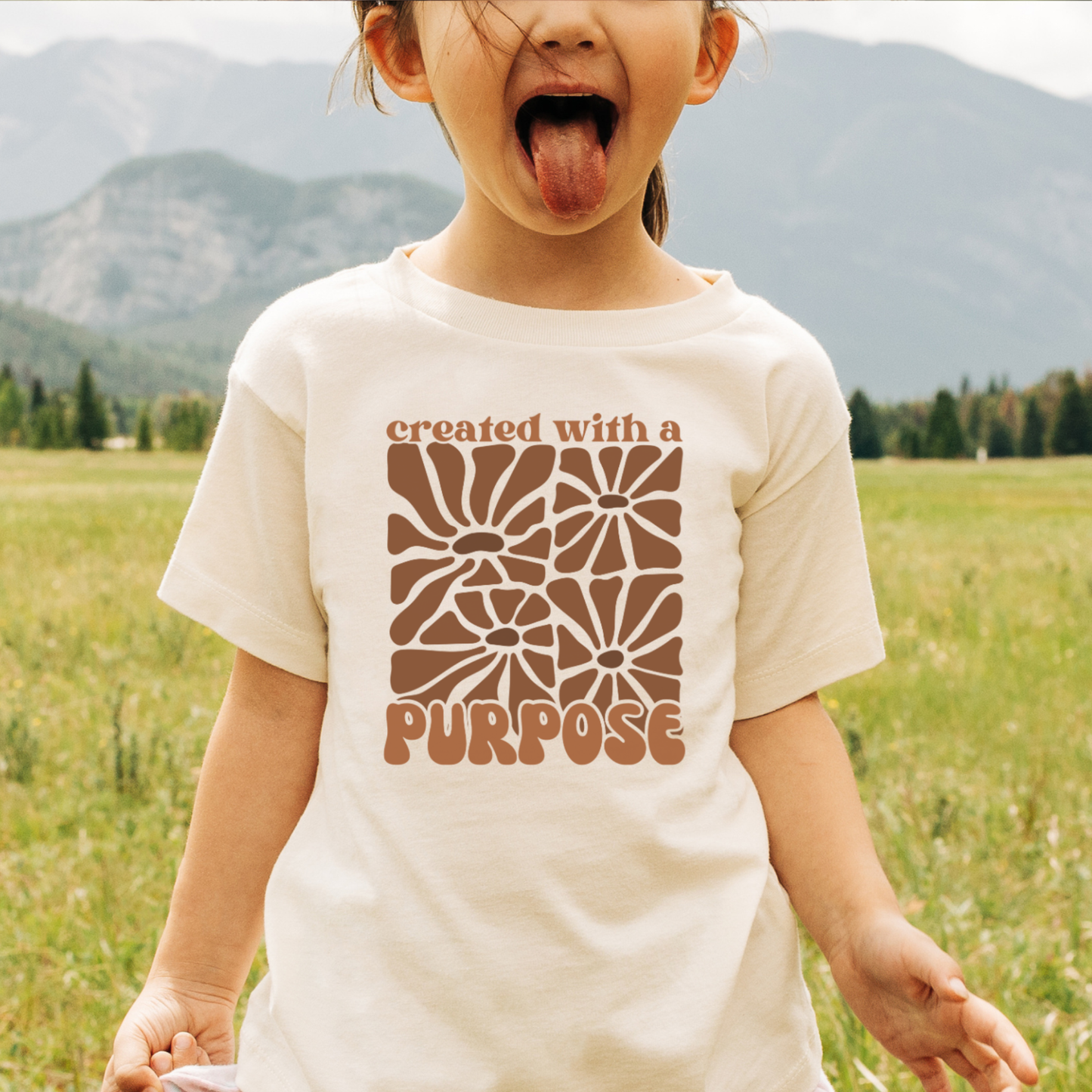 Created With A Purpose Kid's Graphic Tee, Christian Tshirt,