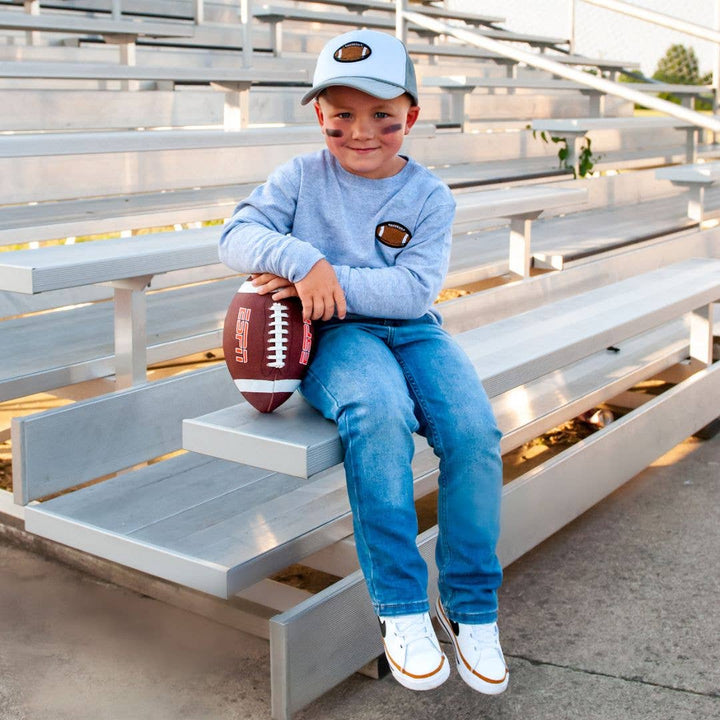 Football Patch Trucker Hat - Gray/White - Kids Football Hat
