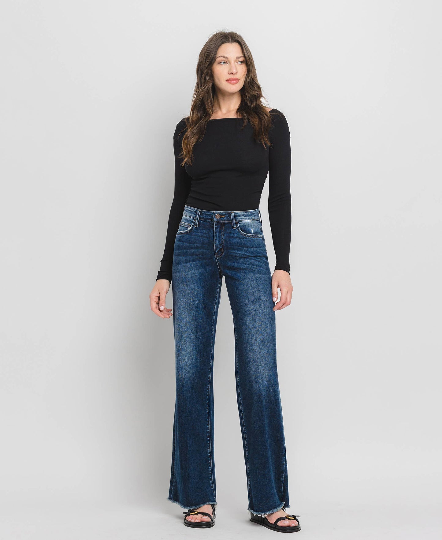 HIGH RISE WIDE LEG JEANS