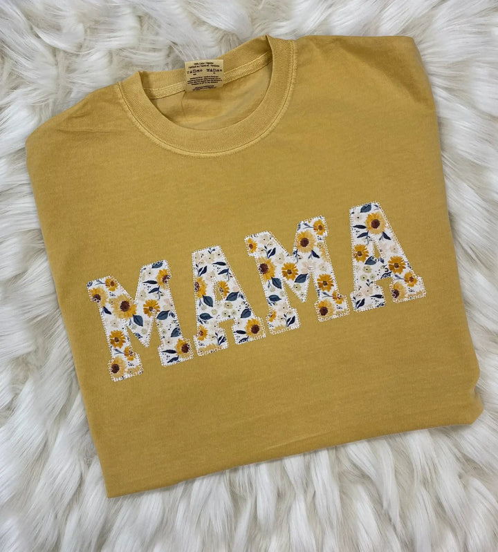 Sunflower MAMA Applique T-shirt