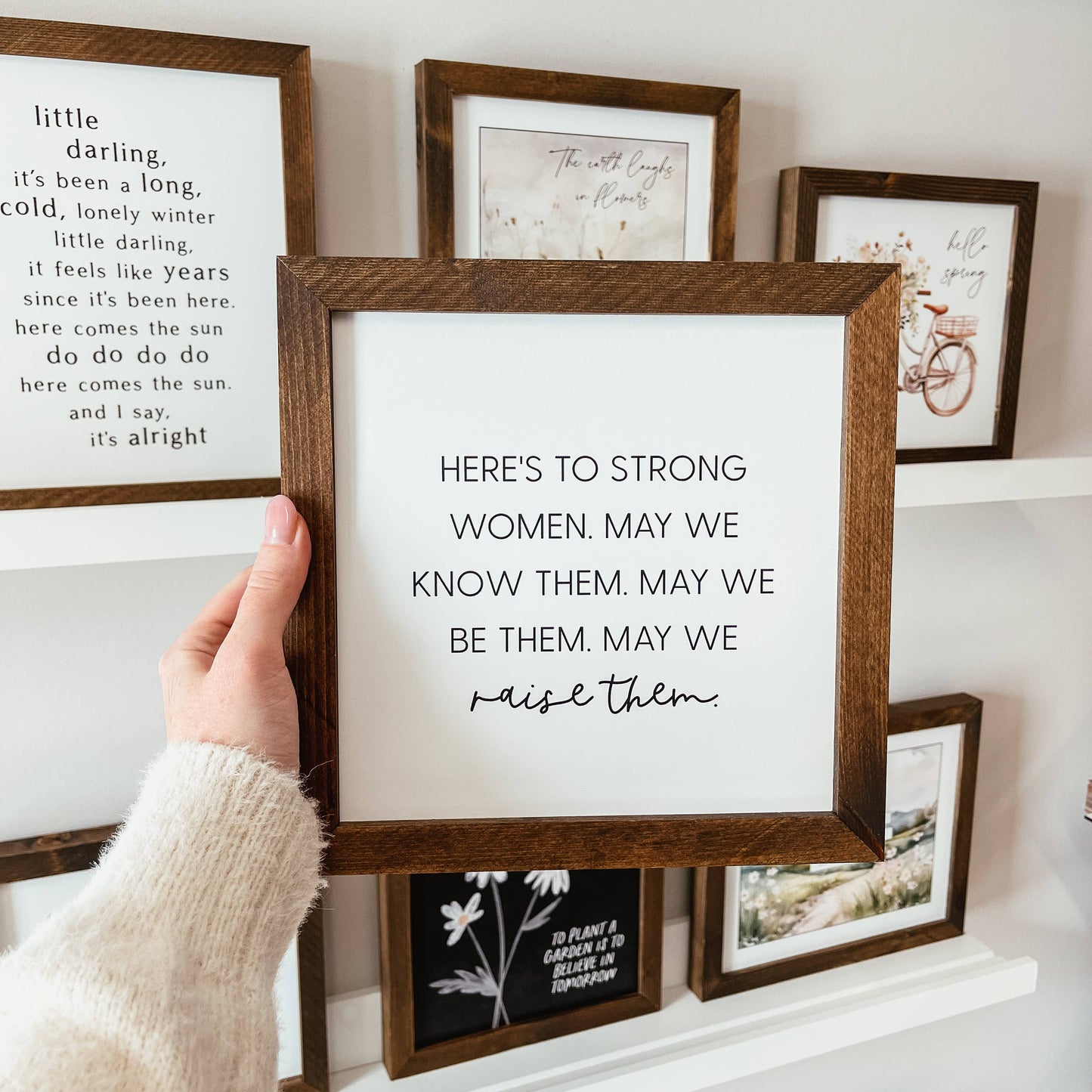 Strong Women Framed Wood Sign