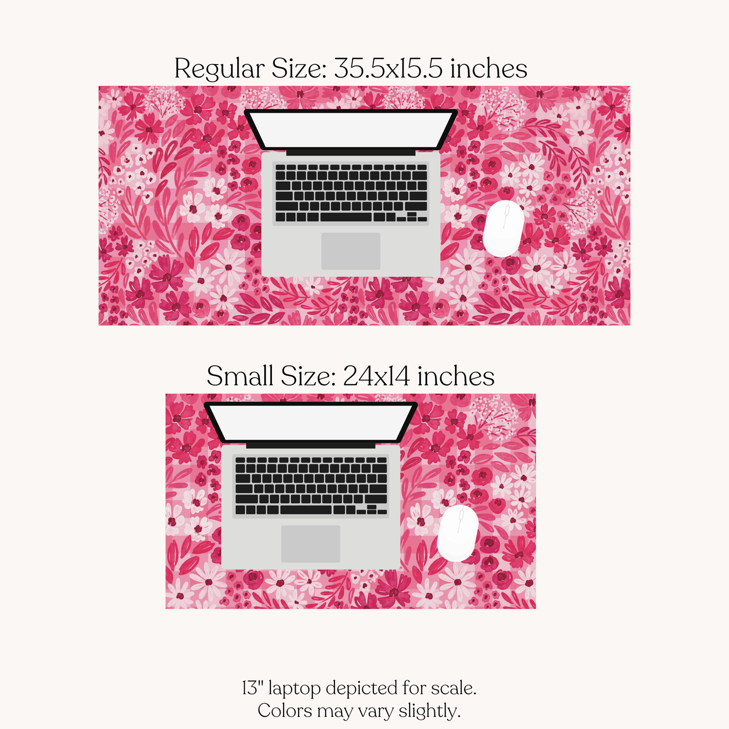 Pink Floral Gingham Desk Pad