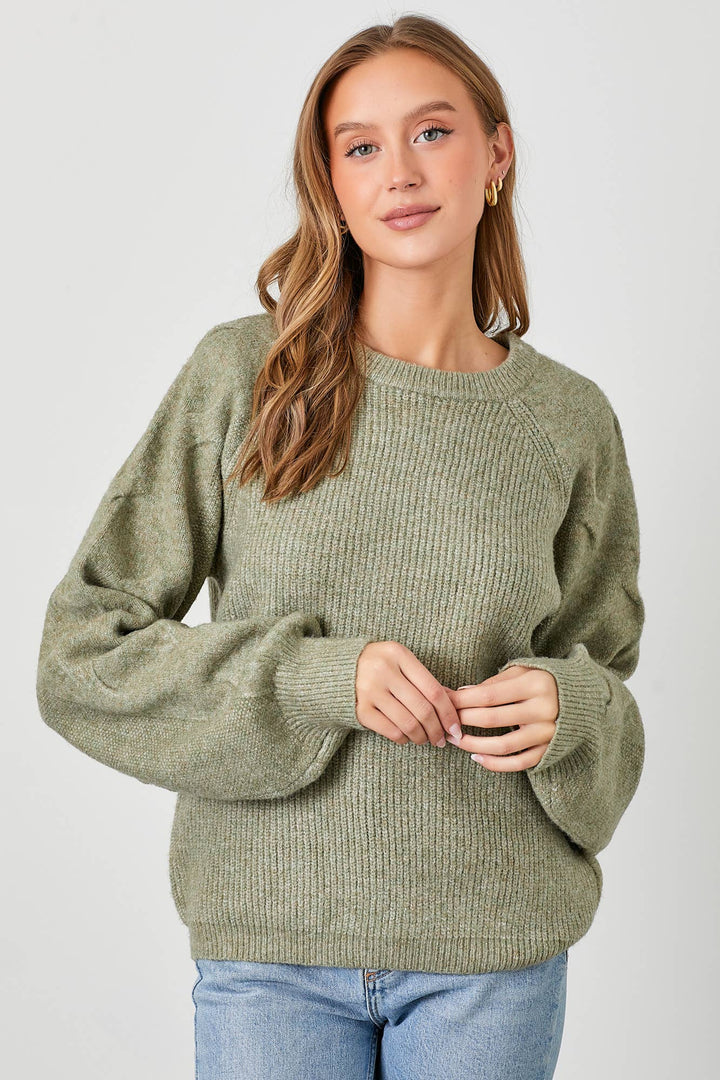 SPECKLED KNIT PULLOVER SWEATER