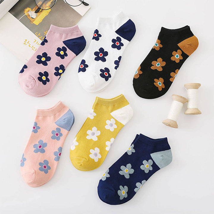 FLOWER PATTERN CASUAL ANKLE SOCKS