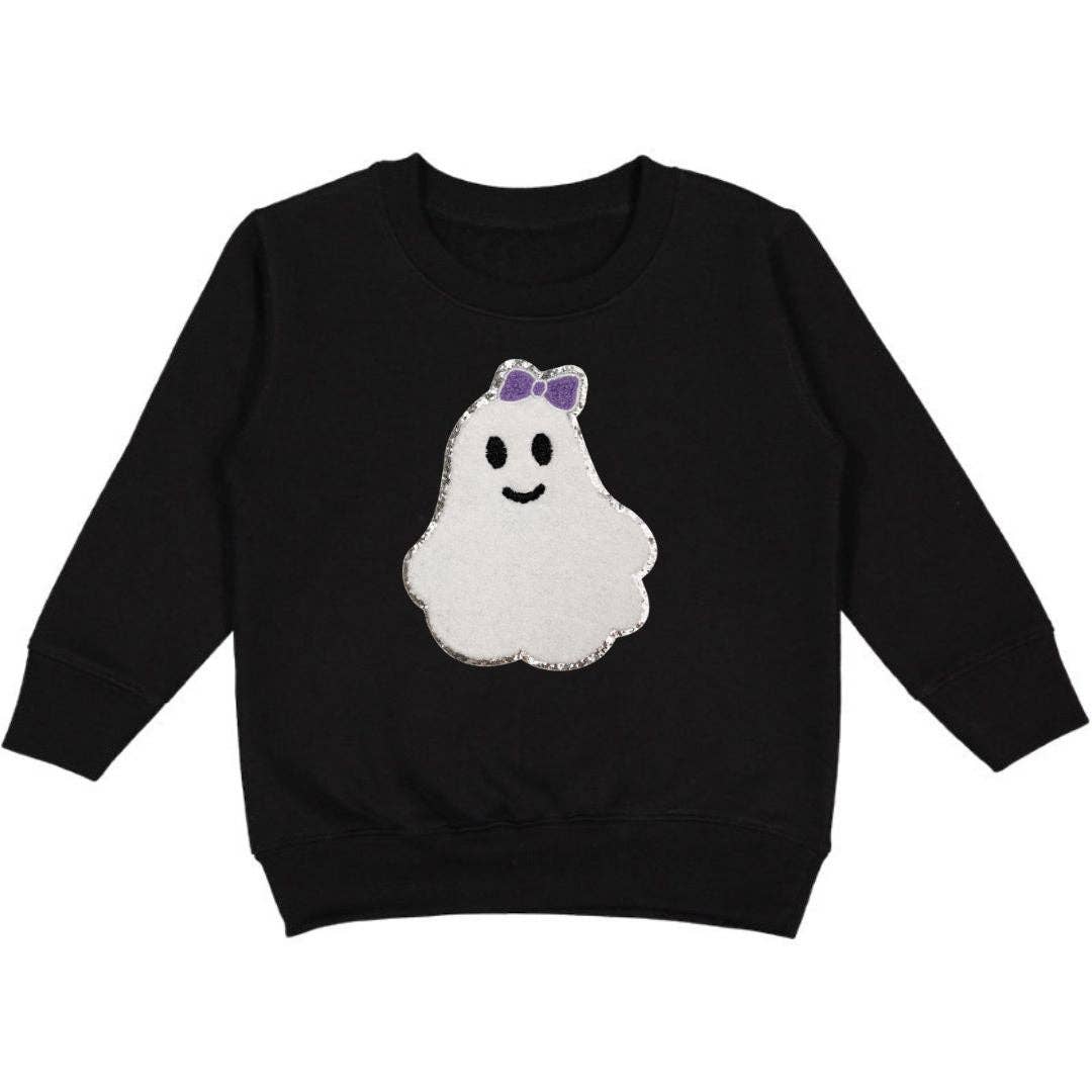 Girly Ghost Patch Halloween Sweatshirt - Kids Halloween