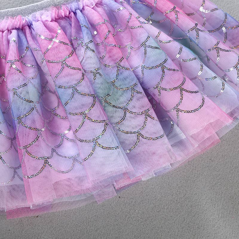 Sequin Embroidered Mesh Tutu Skirt