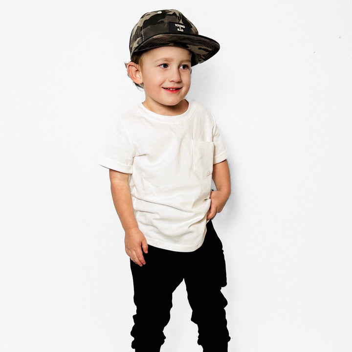 Cream Kids Pocket Tee