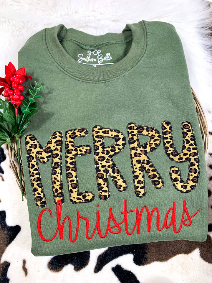 Merry Christmas Cheetah Sweatshirt