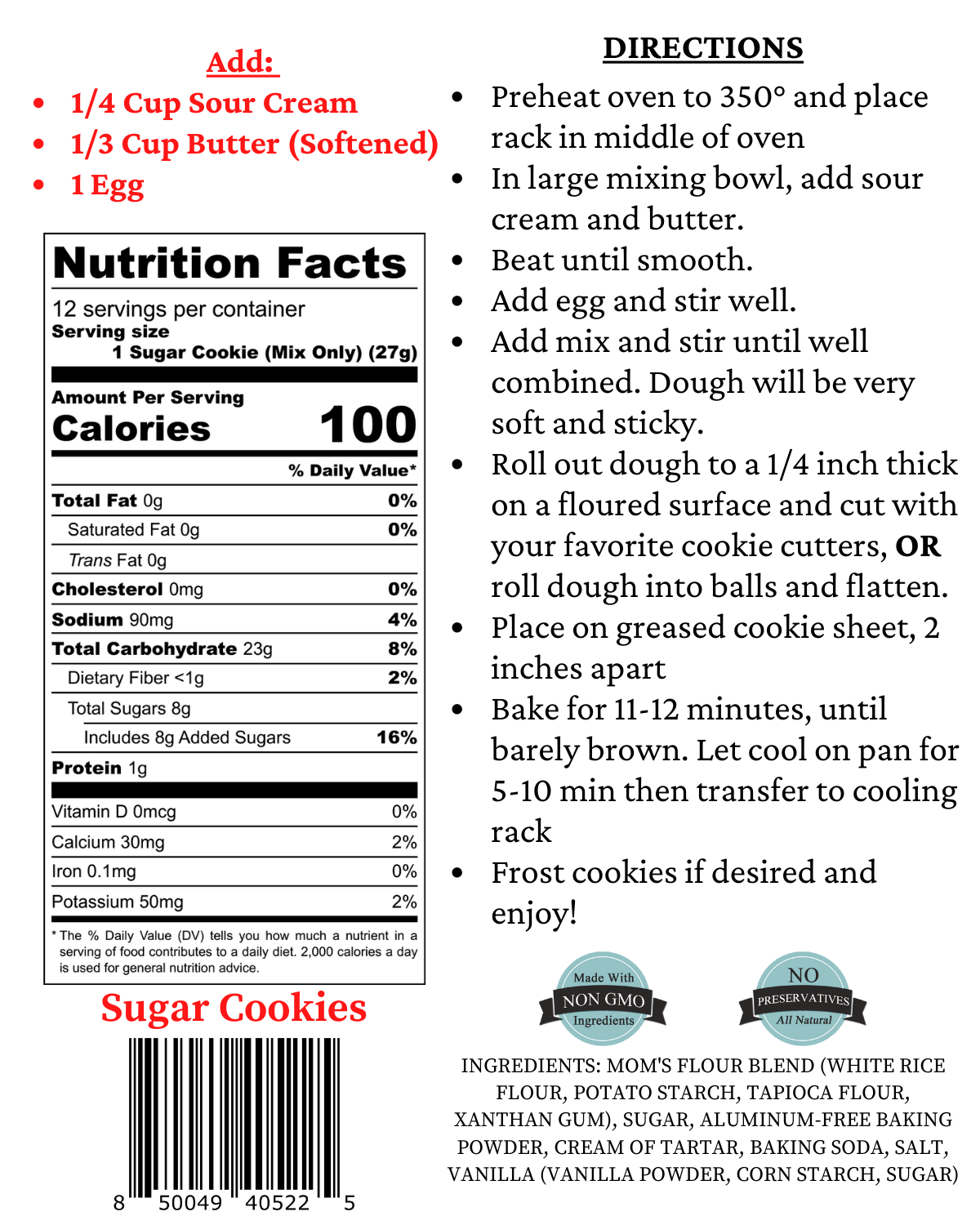 Gluten-Free Sugar Cookie Mix