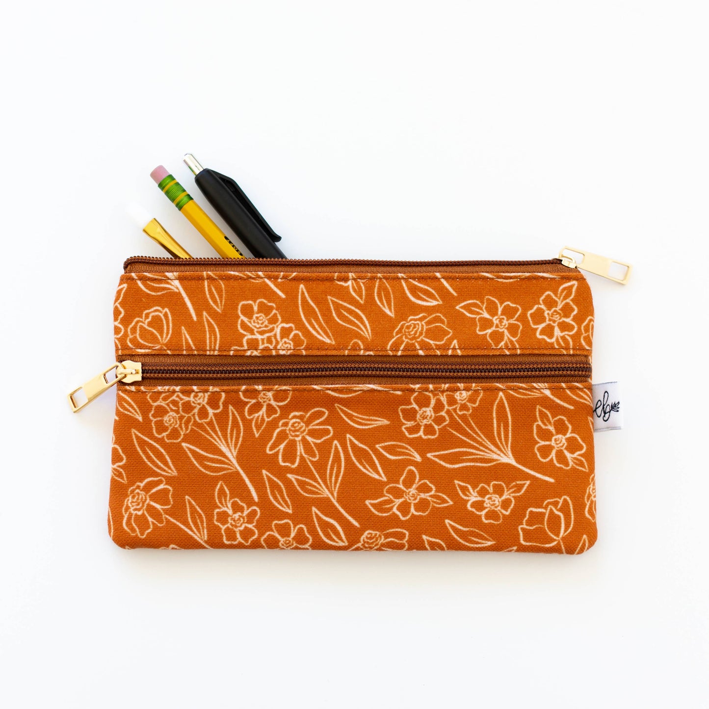 Terracotta Floral Pencil Pouch