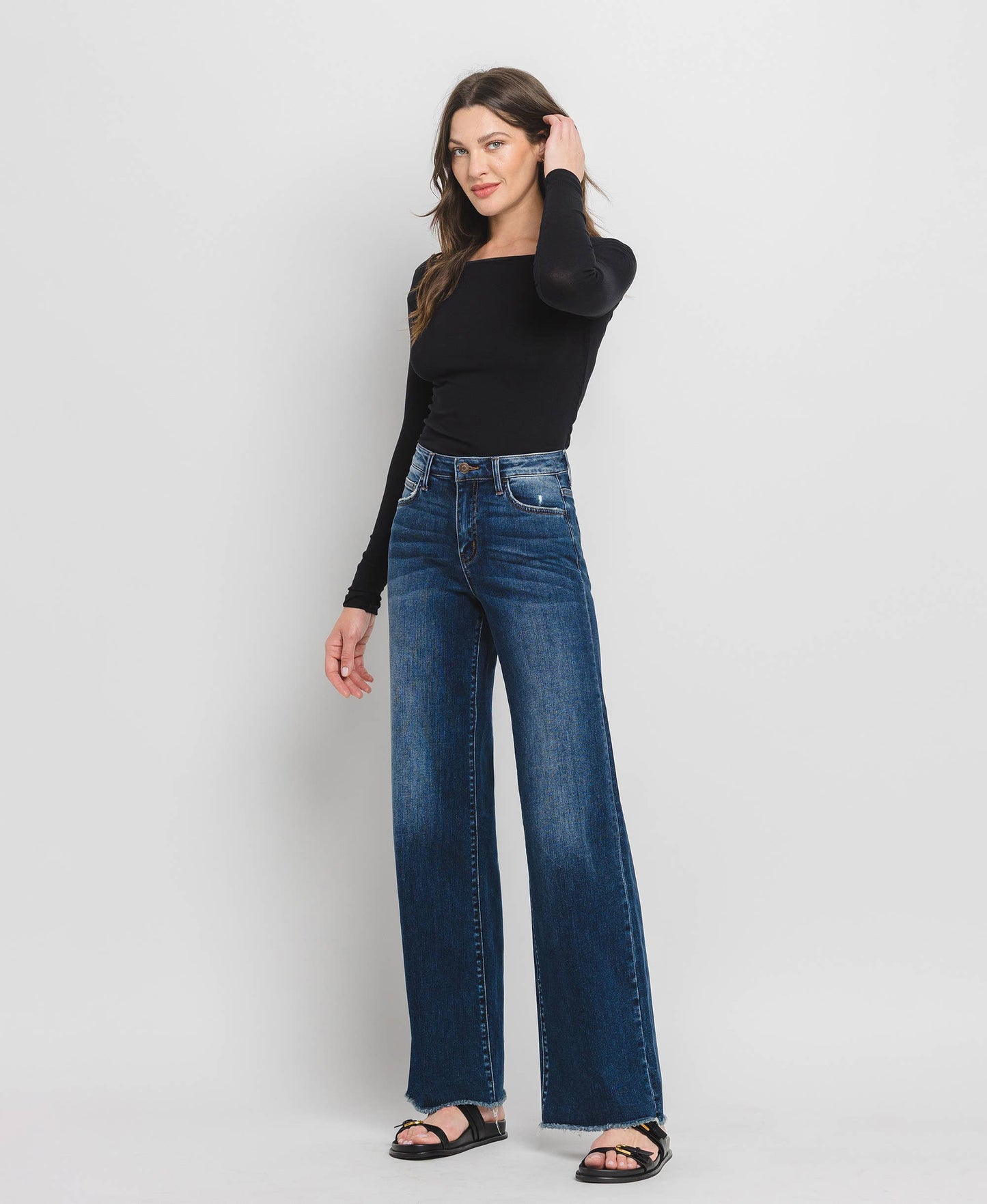 HIGH RISE WIDE LEG JEANS