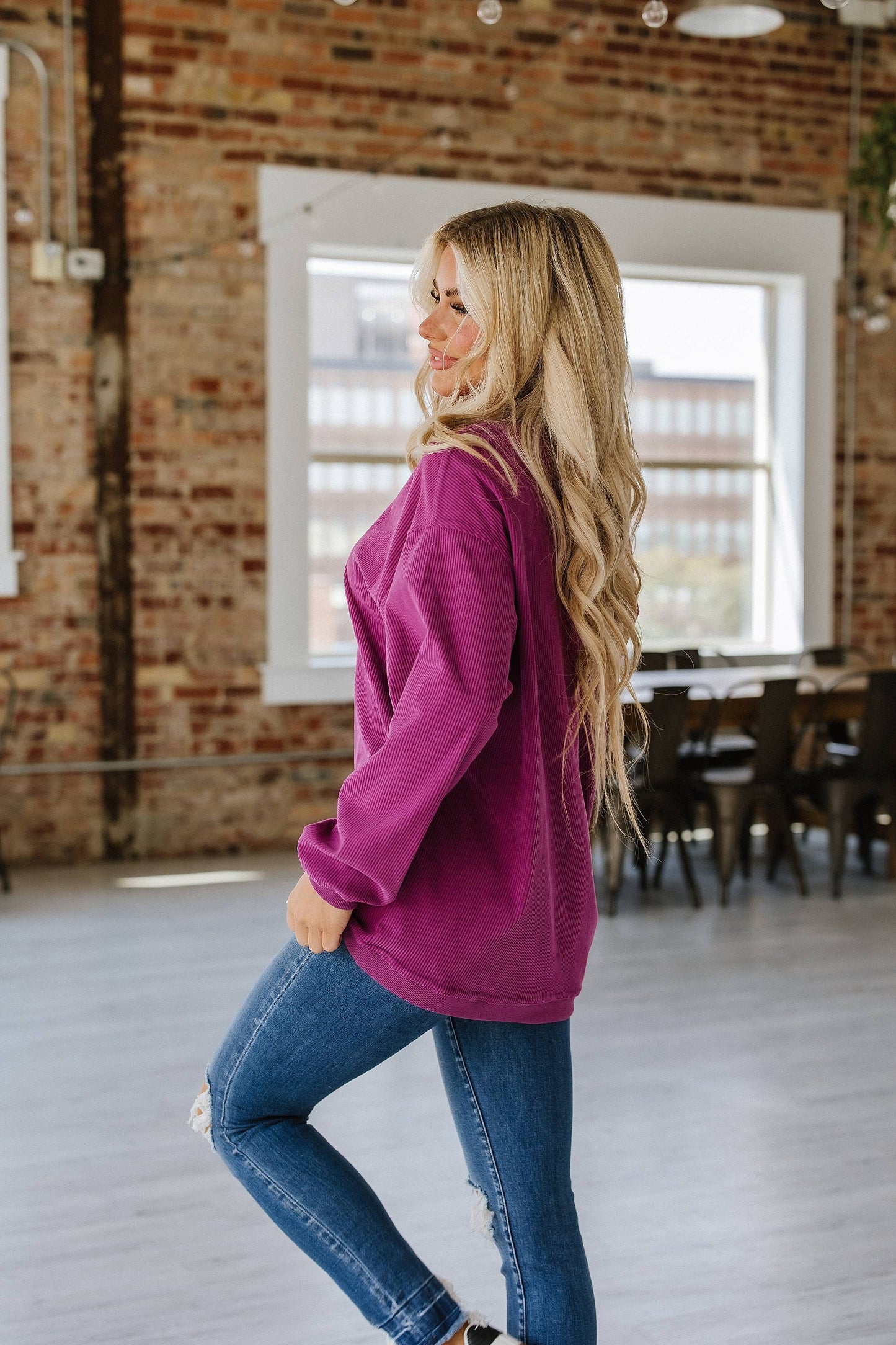 Asia Ribbed Oversized Sweatshirt