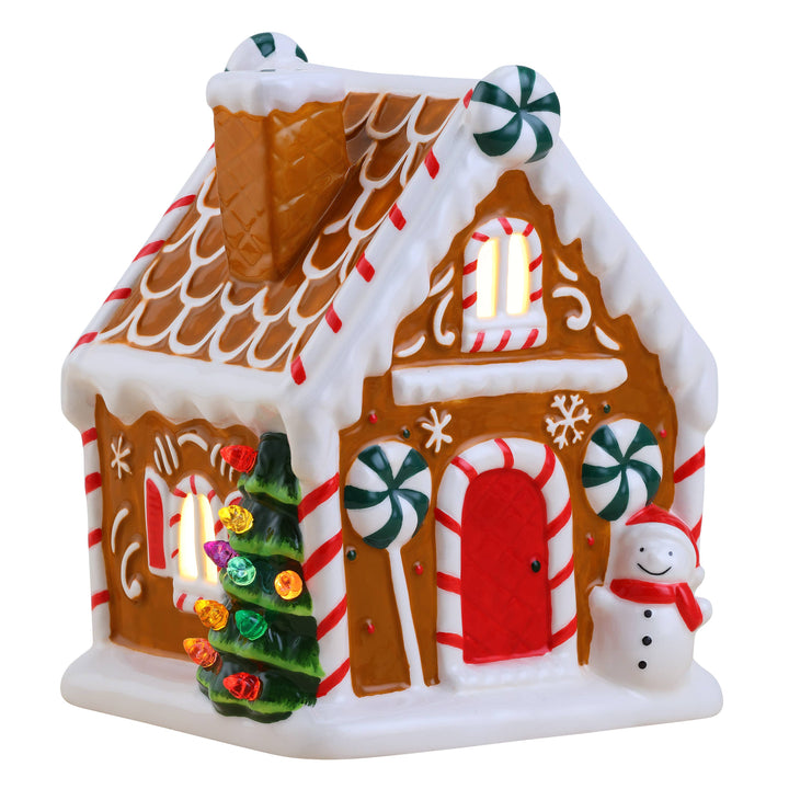 Nostalgic Gingerbread House - Brown with Snowman