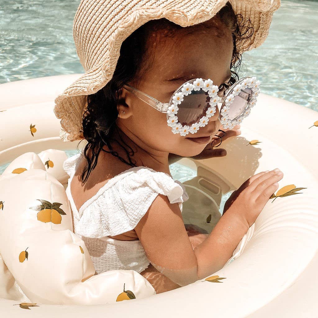 Sunglasses for Kids (Daisy White) Flower Frame