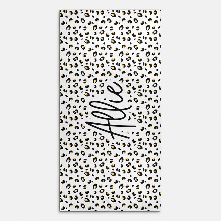 Allie Leopard Personalized Beach Towel