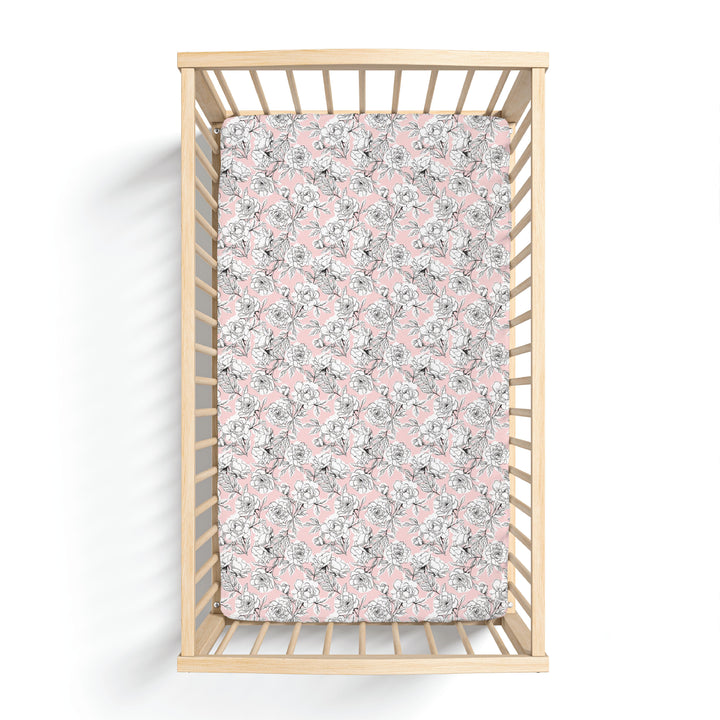 Allie Floral Bamboo Crib Sheet-Crib Sheet-Laree + Co.