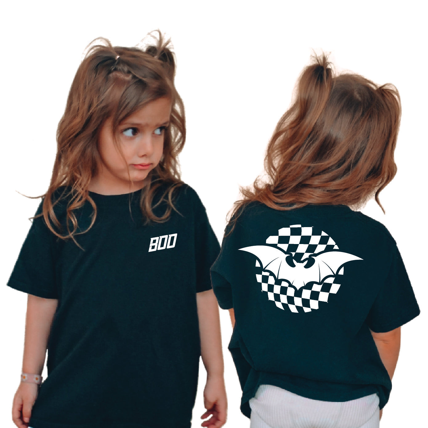 Boo Bat Checkers Kids Tee