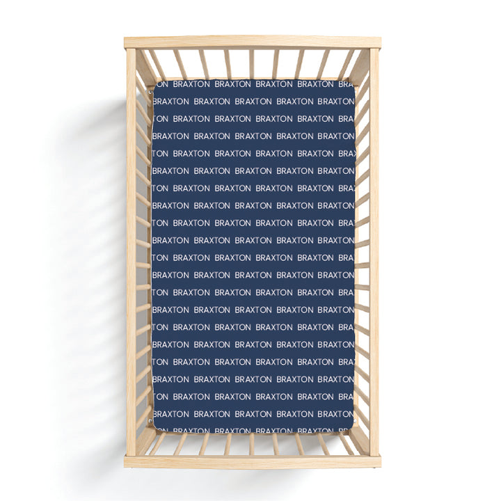 Braxton Solid Personalized Crib Sheet