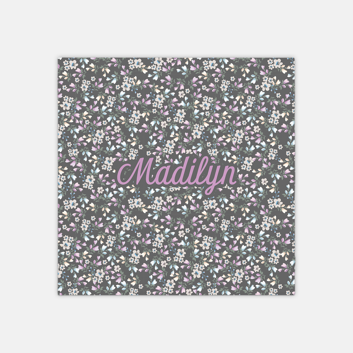 Dark Floral Personalized Swaddle