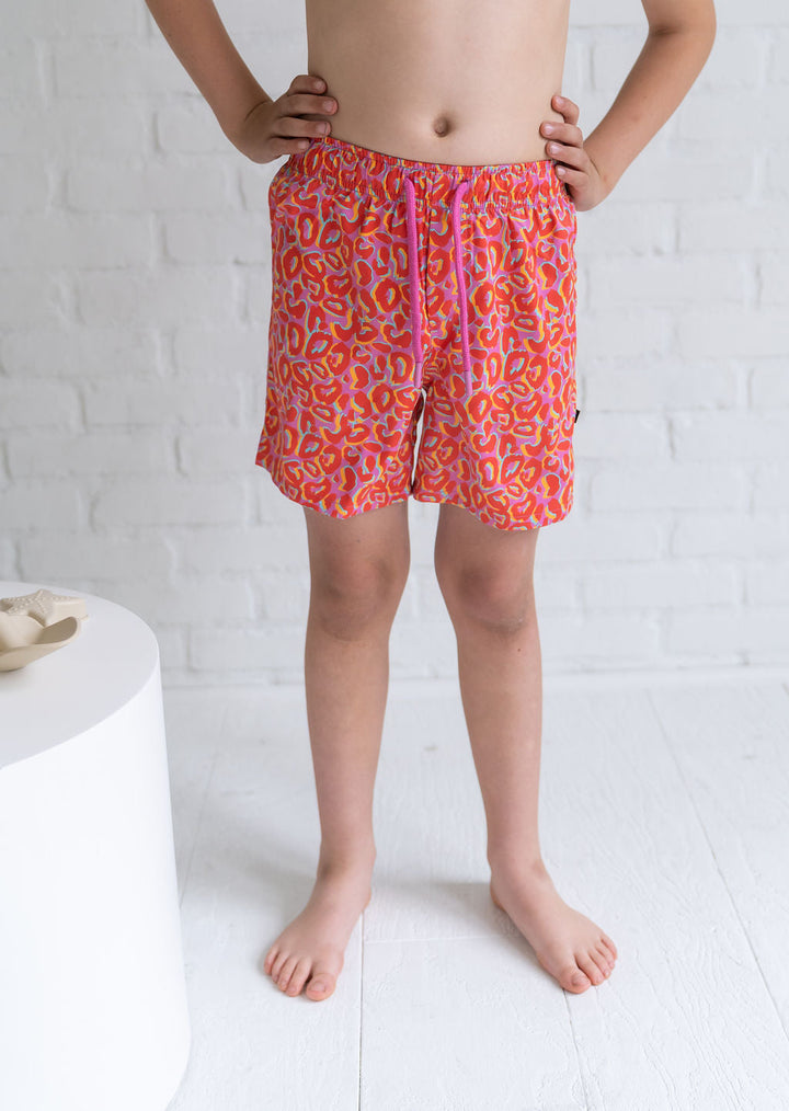 Neon Leopard Hybrid Kids Shorts