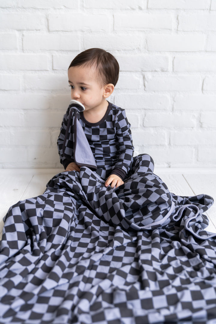 Stone Checkers Toddler Blanket