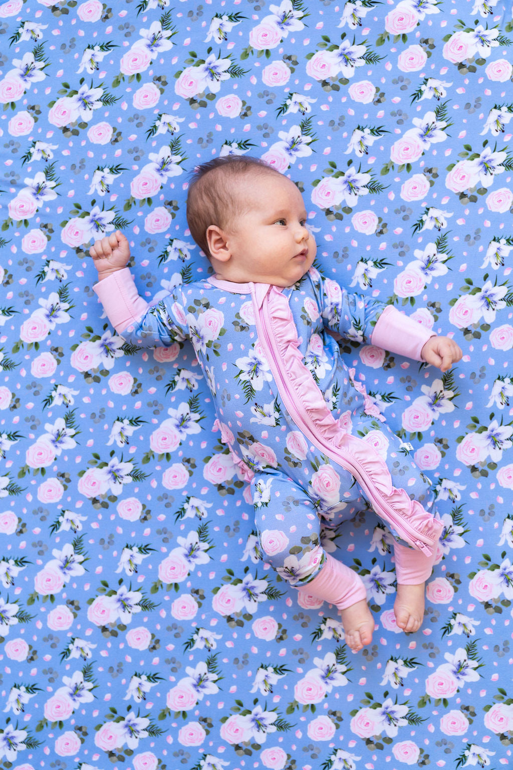Lillian Floral Bamboo Ruffle Convertible Footie – Laree + Co.